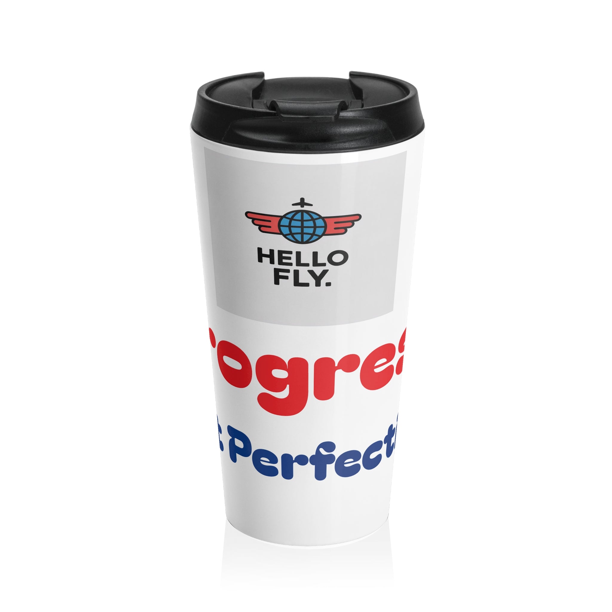 Travel Mug with Retro Airplane Design | Perfect for Travelers, Coffee Lovers, Gifts for Adventurers, Jet Setter Accessories