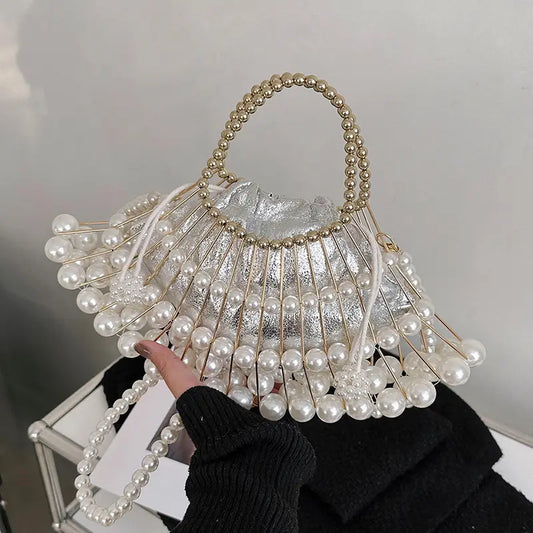 The Luxe Pearl Fan Clutch