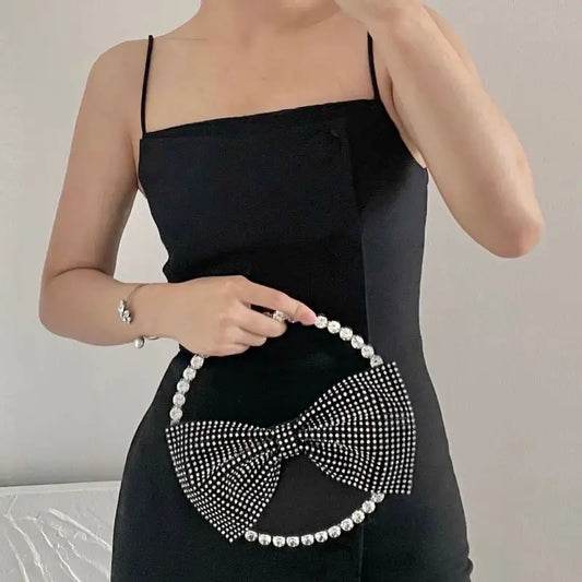 Midnight Sparkle Bow Handbag