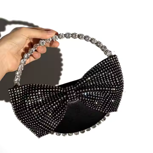 Midnight Sparkle Bow Handbag