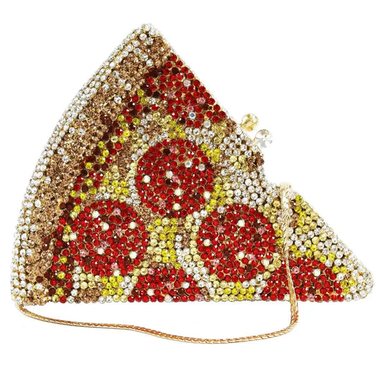 Crystal Pizza Slice Clutch – Glam Bling Edition