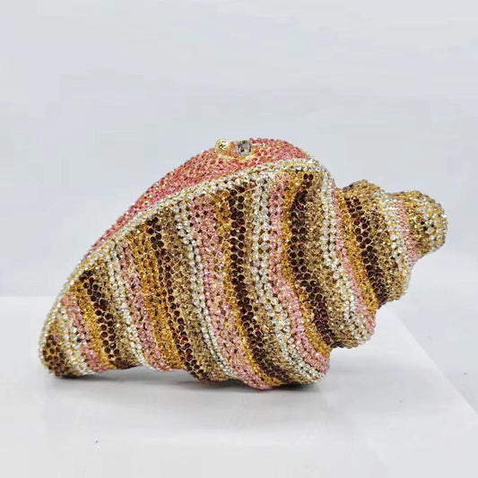 The Luxe Sparkling Seashell Clutch