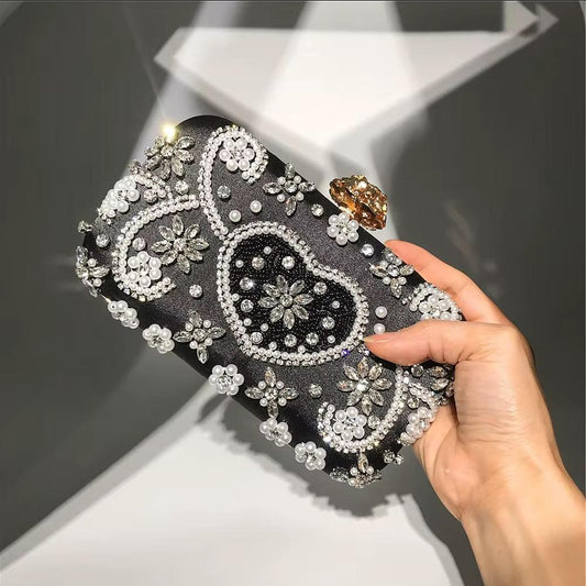 Elegant Black Crystal Clutch