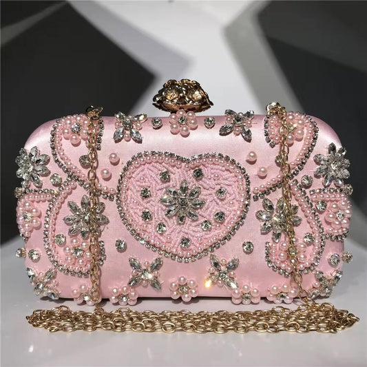 Elegant Black Crystal Clutch